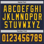 Custom Team Name and Number Personalized Navy Gold-Orange Hockey Jersey Personalized Navy Gold-Orange Hockey Jersey Team