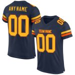 Custom Name Number Personalized Authentic Football Jersey Navy Gold Orange Mesh Personalized Navy Gold-Orange Mesh Authentic