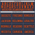 Custom Name Number Personalized Football Jersey - Navy Gold-Orange Mesh Authentic Throwback Team Style Personalized Navy