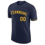 Custom Team Name Number Performance T-Shirt Navy Gold - Personalized Athletic Shirt Personalized Navy Gold Performance T-Shirt