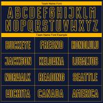Custom Name Number Soccer Jersey - Personalized Navy Gold Pinstripe Fade Fashion Uniform Personalized Navy Gold Pinstripe