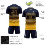 Custom Name Number Soccer Jersey - Personalized Navy Gold Pinstripe Fade Fashion Uniform Personalized Navy Gold Pinstripe