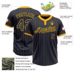 Custom Name and Number Navy Gold Pinstripe Softball Jersey Unisex Two-Button Personalized Team Apparel Personalized Navy