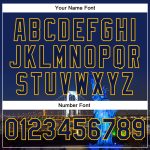 Personalized 3D Bomber Varsity Letterman Jacket with Navy Gold Rainbow Bridge & Statue of Liberty - Team Custom Name & Number Edition