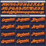 Custom Authentic Baseball Jersey with Personalized Name and Number in Navy Gold-Red Arm Shapes - 3 Colors Available Personalized