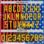 Personalized 3D American Flag Baseball Jersey with Eagle, Star, Custom Name & Number in Navy Gold-Red Personalized Navy Gold-Red