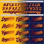 Custom Navy Gold Red Gradient Varsity Letterman Jacket with Name and Number - Personalized Full-Snap Bomber Fashion Jacket