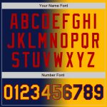Custom Navy Gold Red Gradient Varsity Letterman Jacket with Name and Number - Personalized Full-Snap Bomber Fashion Jacket