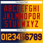 Custom Name Number Unisex Softball Jersey - Personalized Gradient Navy Gold-Red Two-Button Fashion Team Personalized Navy