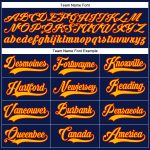 Custom Name and Number Navy Red Gold Hockey Lace Neck Jersey - Personalized Team Apparel Personalized Navy Gold-Red Hockey