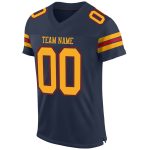 Custom Name and Number Personalized Navy Gold-Red Football Jersey - Authentic Mesh Team Jersey Personalized Navy Gold-Red