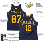 Custom Personalized Basketball Jersey with Navy and Gold-Royal Colors, Authentic Throwback Style, Name & Number Personalized