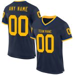 Custom Name and Number Personalized Navy Gold-Royal Football Jersey - Authentic Throwback Team Gear Personalized Navy Gold-Royal