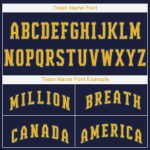 Custom Name and Number Softball Jersey - Personalized Navy and Gold Team Apparel Personalized Navy Gold Softball Jersey Team