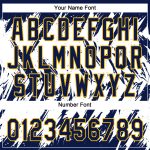 Custom Name and Number Unisex Softball Jersey - Personalized Navy Gold-White 3D Abstract Pattern with Two-Button Design Personalized