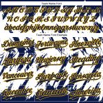 Custom Name and Number Unisex Softball Jersey - Personalized Navy Gold-White 3D Abstract Pattern with Two-Button Design Personalized