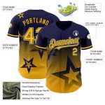 Custom Name Number Twinkle Star Baseball Jersey - Personalized Navy Gold-White 3D Gradient Design Team Apparel Personalized