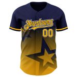 Custom Name Number Twinkle Star Baseball Jersey - Personalized Navy Gold-White 3D Gradient Design Team Apparel Personalized