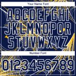 Custom Name and Number Personalized Spider Web Baseball Jersey - Navy Gold-White 3D Pattern Design Personalized Navy Gold-White