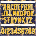 Custom Tiger Performance T-Shirt with Personalized Name & Number - Navy Gold-White 3D Pattern Design Personalized Navy Gold-White