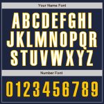 Personalized Authentic Baseball Jersey in Navy with Gold and White Accents Personalized Navy Gold-White Authentic Baseball