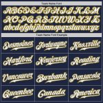 Personalized Authentic Baseball Jersey in Navy with Gold and White Accents Personalized Navy Gold-White Authentic Baseball