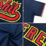 Custom Name Number Personalized Baseball Jersey Navy Gold White Authentic Personalized Navy Gold-White Authentic Baseball