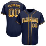 Custom Name and Number Baseball Jersey - Personalized Navy Gold-White Authentic Drift Fashion Clothing Personalized Navy