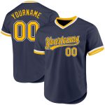 Custom Personalized Baseball Jersey - Navy Gold-White Authentic Throwback with Team Name and Number Personalized Navy Gold-White
