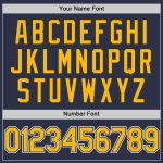 Custom Personalized Baseball Jersey - Navy Gold-White Authentic Throwback with Team Name and Number Personalized Navy Gold-White
