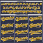 Custom Personalized Baseball Jersey - Navy Gold-White Authentic Throwback with Team Name and Number Personalized Navy Gold-White