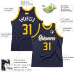 Personalized Authentic Navy Gold-White Basketball Jersey - Custom Throwback Style Personalized Navy Gold-White Authentic