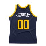 Personalized Authentic Navy Gold-White Basketball Jersey - Custom Throwback Style Personalized Navy Gold-White Authentic