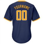 Personalized Authentic Navy Gold-White Throwback Rib-Knit Baseball Jersey Shirt Personalized Navy Gold-White Authentic Throwback