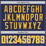 Personalized Authentic Navy Gold-White Throwback Rib-Knit Baseball Jersey Shirt Personalized Navy Gold-White Authentic Throwback