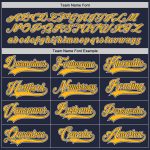 Custom Name and Number Hockey Jersey in Navy, Gold, and White - Personalized Team Jersey Personalized Navy Gold-White Hockey