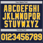 Custom Name and Number Personalized Navy Gold White Baseball Jersey - Authentic Team Apparel Personalized Navy Gold-White
