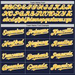 Custom Name and Number Personalized Navy Gold White Baseball Jersey - Authentic Team Apparel Personalized Navy Gold-White