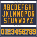 Custom Name and Number Salute to Service T-Shirt - Personalized Navy Gold-White Long Sleeve Performance Tee Personalized