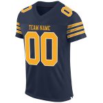Personalized Authentic Football Jersey - Navy Gold White Mesh Design Personalized Navy Gold-White Mesh Authentic Football