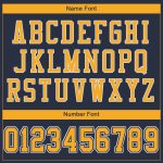 Custom Personalized Football Jersey - Navy Gold-White Mesh Team Name & Number Authentic Personalized Navy Gold-White Mesh
