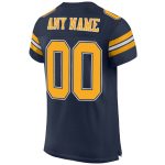 Custom Personalized Football Jersey - Navy Gold-White Mesh Team Name & Number Authentic Personalized Navy Gold-White Mesh