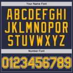 Custom Name Number Personalized Navy Gold-White Mesh Baseball Jersey Authentic Throwback Team Apparel Personalized Navy Gold-White