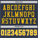 Custom Name & Number Personalized Navy Gold-White Football Jersey - Authentic Throwback Mesh Team Design Personalized Navy