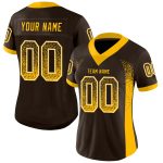 Personalized Navy Gold-White Drift Football Jersey - Stylish Mesh Design Personalized Navy Gold-White Mesh Drift Fashion