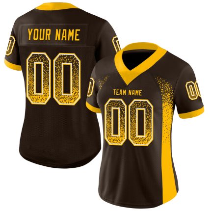 Personalized Navy Gold-White Drift Football Jersey - Stylish Mesh Design Personalized Navy Gold-White Mesh Drift Fashion
