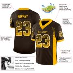 Personalized Navy Gold-White Drift Football Jersey - Stylish Mesh Design Personalized Navy Gold-White Mesh Drift Fashion