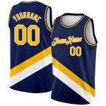 Custom Name Number Basketball Jersey - Personalized Navy Gold-White Modern City Edition Personalized Navy Gold-White Modern