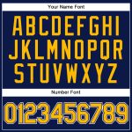 Custom Navy Gold White Golf Polo Shirt with Name and Number - Performance Vapor Design Personalized Navy Gold-White Performance