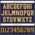 Custom Navy Adjustable Snapback Hat with Gold-White Stitching, Personalized Team Name and Number Personalized Navy Gold-White